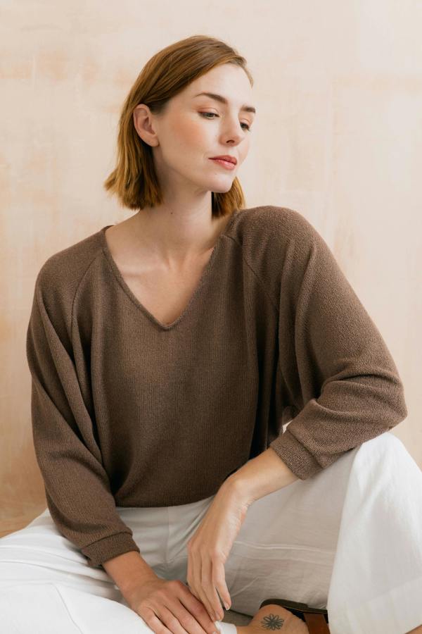 Rewilding Batwing Jumper Mocha
