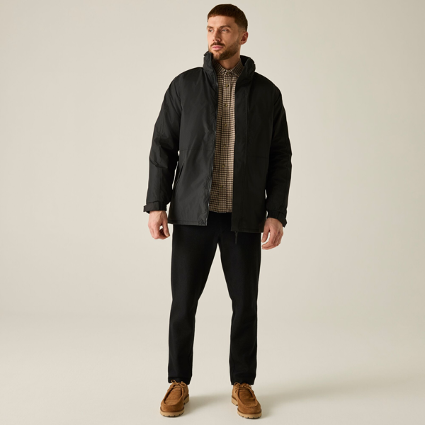 Regatta Mens Dover Waterproof Windproof Jacket - Black/Ash