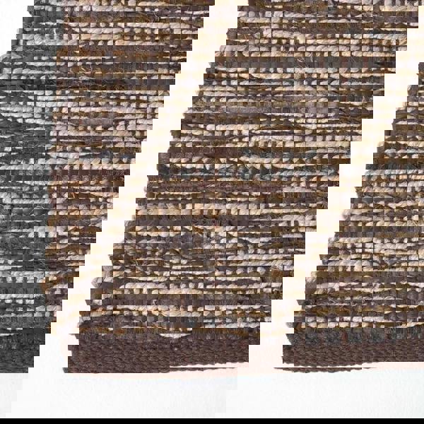 HOMESCAPES Madras Leather Hemp Rug