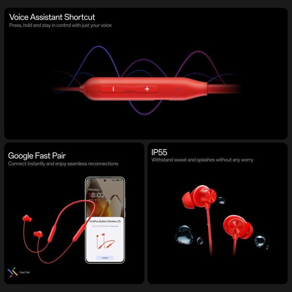 OnePlus Bullets Wireless Z3 In Ear Neckband Mamba Midnight - 5481158877