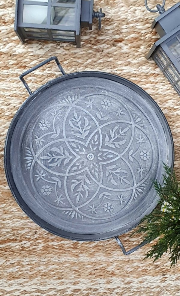 Rozi Stone Collection Round Serving Tray