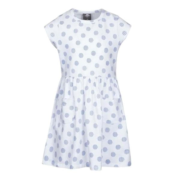 Trespass Girls Polka Dot & Stripe Casual Dress - White - 