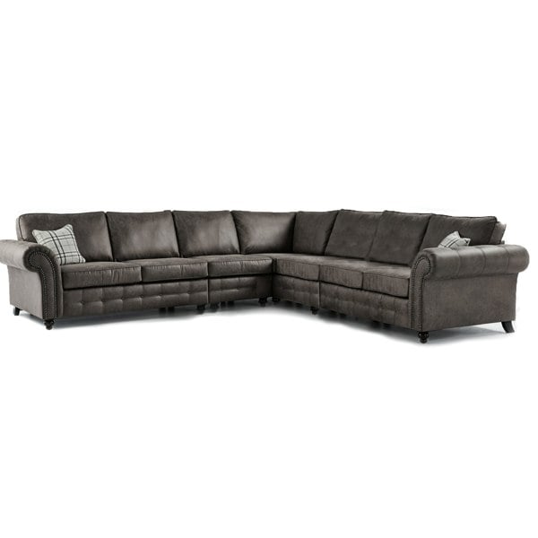 Furnishings For Less Oakland Large 7 Seater Leather Corner Sofa Chesterfield Style