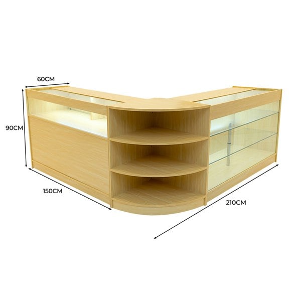 Monstershop Demeter LED Shop Counter Set K1500, B1500 & LM60 - Maple