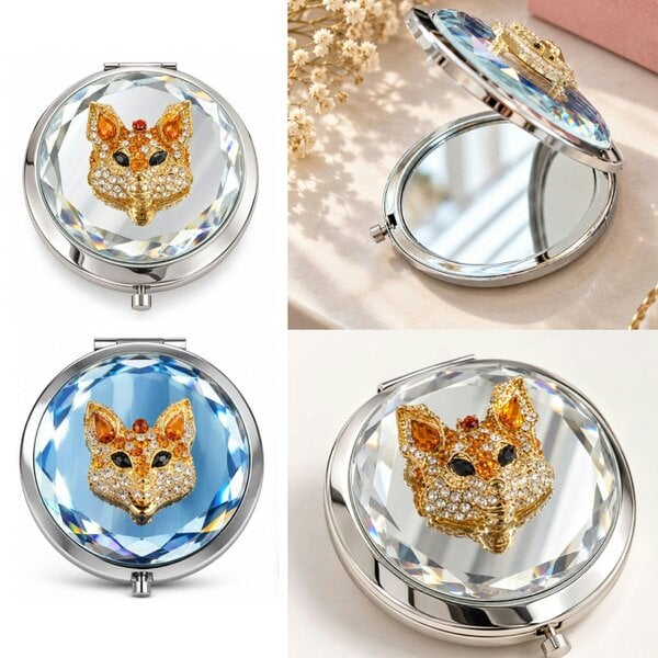 Love EMVY Sparkly Fox Compact Mirror