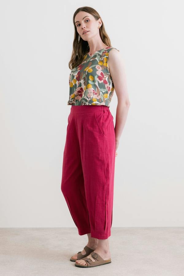 Lily & Me Cora Linen Blend Vest Laurel Green