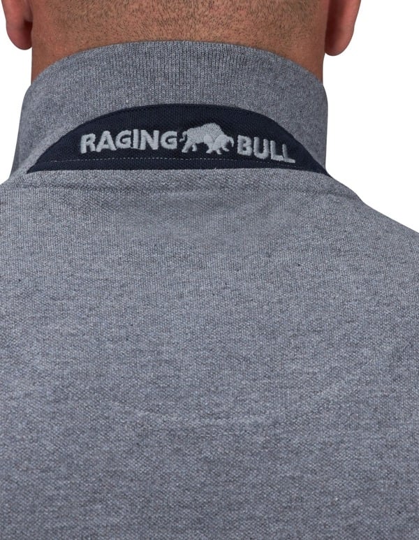 Raging Bull Mens Classic Organic Polo Shirt - Grey Marl