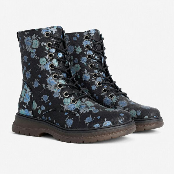 Cipriata ANNETTA Floral Ankle Boots   in  Blue