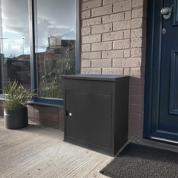 Nicoman Outdoor Metal Parcel Box - Black