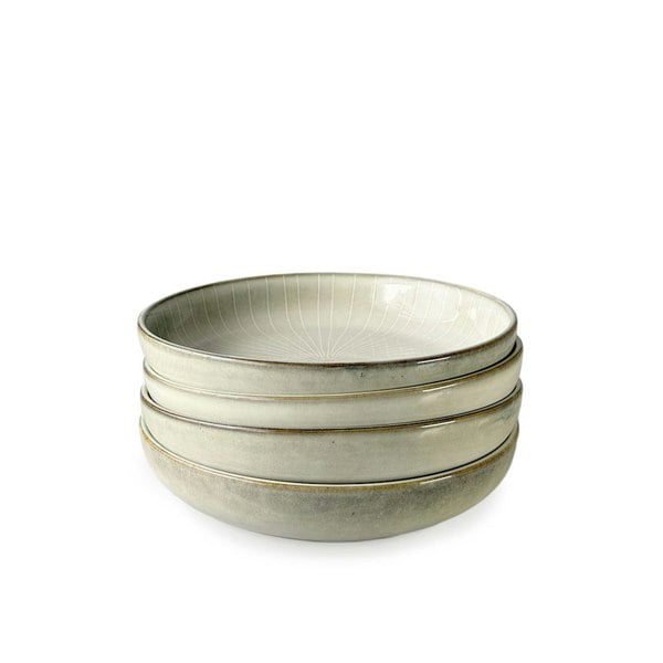 Oatmeal Reactive Glaze Pasta Bowls