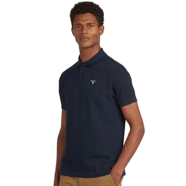 BARBOUR Tartan Pique Polo Shirt - Navy Blue