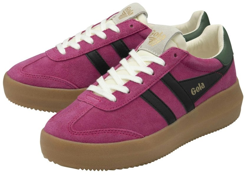 Gola Athena Suede Women's Fuchsia/Black/Evergreen Trainers