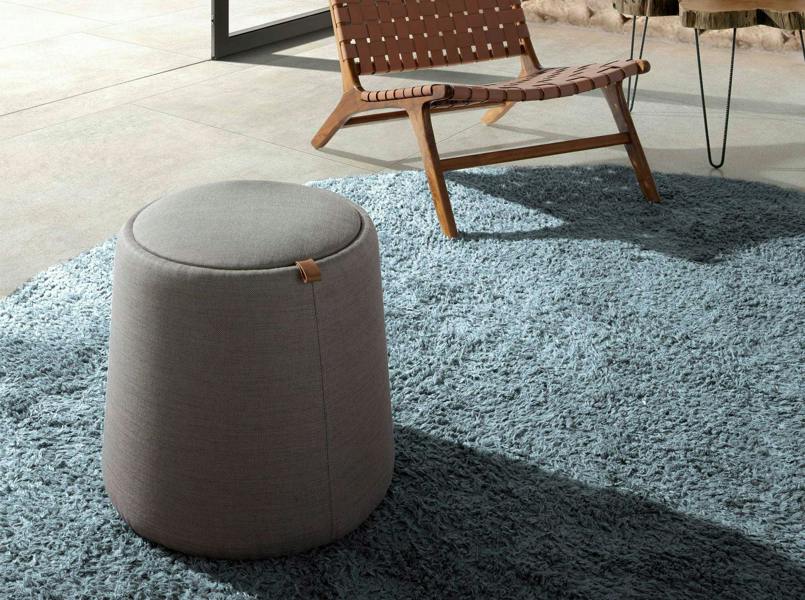 Angel Cerdá Grey fabric pouffe 5073