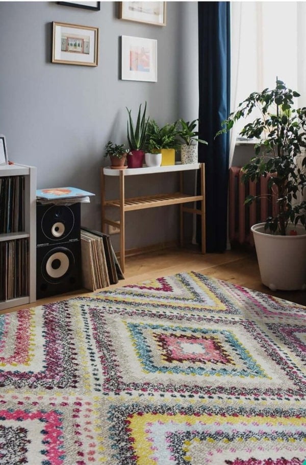 Diamond Design Living Room Rug in Multicolour | The Rugs