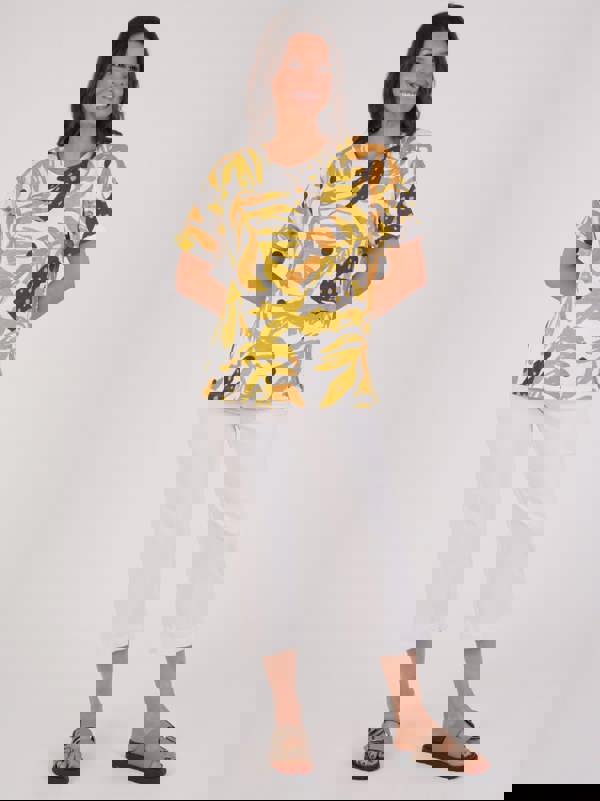 VIZ-A-VIZ Abstract Jungle Print Top