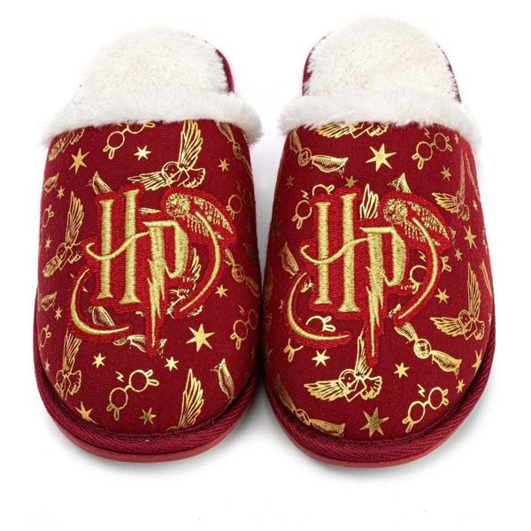 Harry Potter Womens/Ladies Gold Foil Slippers - Red