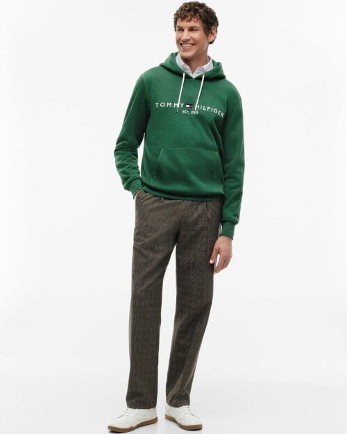 Tommy Hilfiger Tommy Logo Flex Fleece Hoodie - Ornamental Green