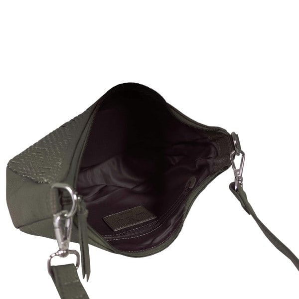 Real Hide Bags 'Wonder Weave' Light Olive Real Leather Woven Designer Shoulder Crossbody Bag