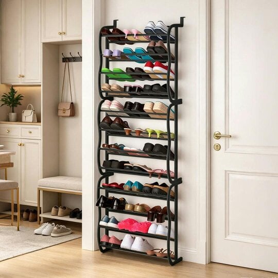 Havendro OVER DOOR HANGING SHOE RACK 12 TIER SHELF ORGANISER STORAGE STAND HOLDER