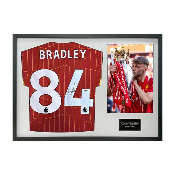 Conor Bradley Signed Liverpool Shirt Classic Frame (ACG Cert)