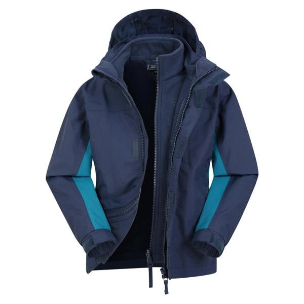 Mountain Warehouse Childrens/Kids Cannonball 3 in 1 Waterproof Jacket - Navy - 
