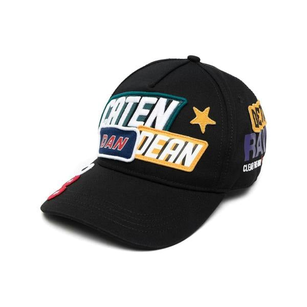 Dsquared Traveller Patchwork Cap   in  Black