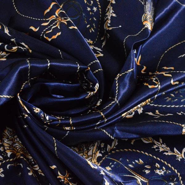 Anyyou Scarf for Women Girly Pink Printed Satin Silk Shawl Fashion Accessories Chain Flowers Pattern Autumn Winter Scarves