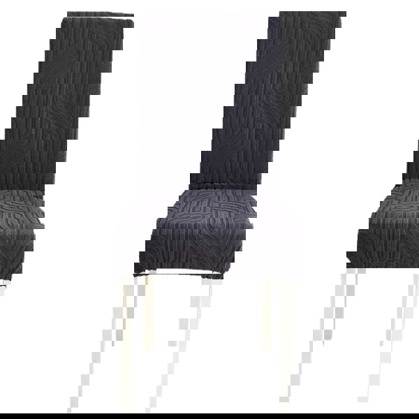 Anyseat Chair Cover Dark Grey Linear Design with Anti-Dirt and Elastic Material for Dining Room Kitchen Wedding Hotel Banquet Restaurant