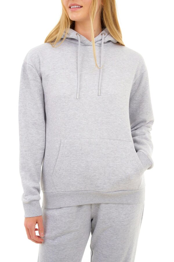 Smart Living Women's Soft Cotton Blend Hoodie - Cozy Pullover with Front Pocket - Grey