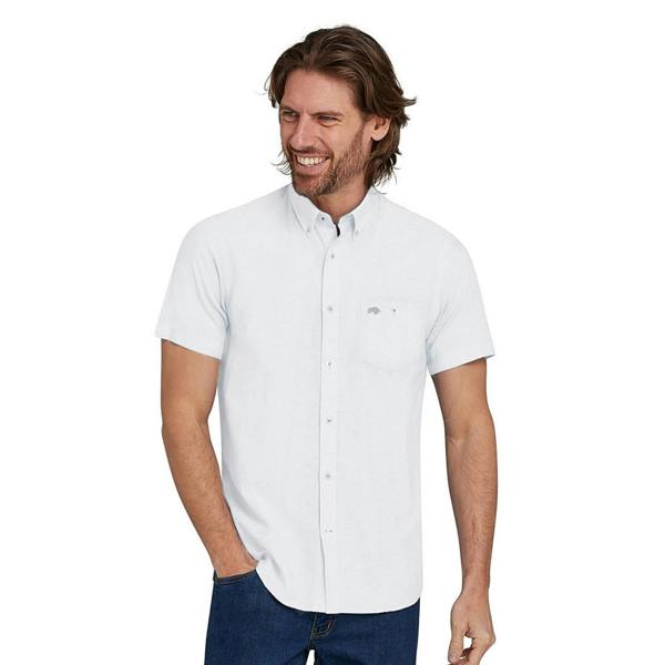 Raging Bull Mens Linen Short-Sleeved Shirt (Pack of 2) - Chambray/White - 
