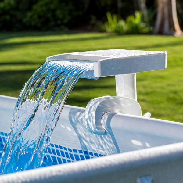 Intex Multi-Color LED Waterfall Cascade for Above Ground Pools – Illuminated Pool Fountain with 7 Color Changing Lights