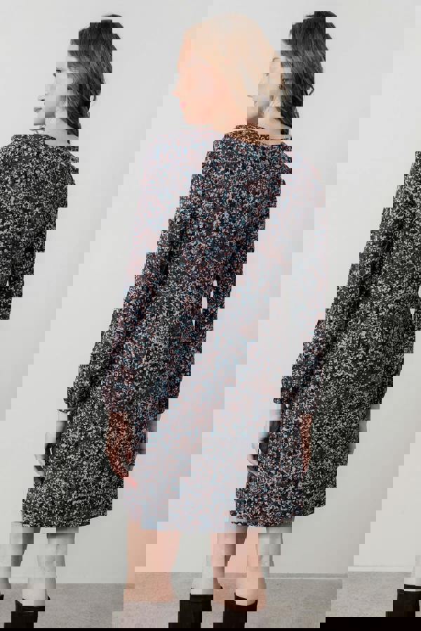 Lily & Me Spruce Floral Print Swing Dress Chocolate