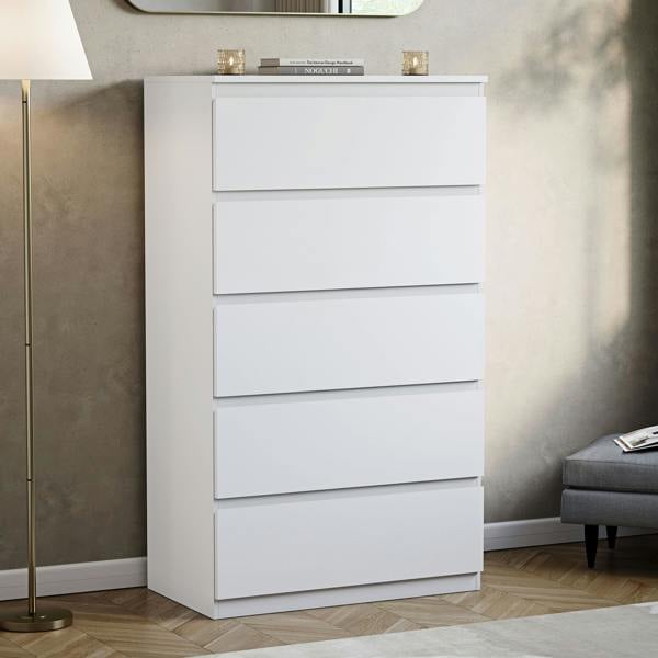 Vida Designs Denver 5 Drawer Chest, Black