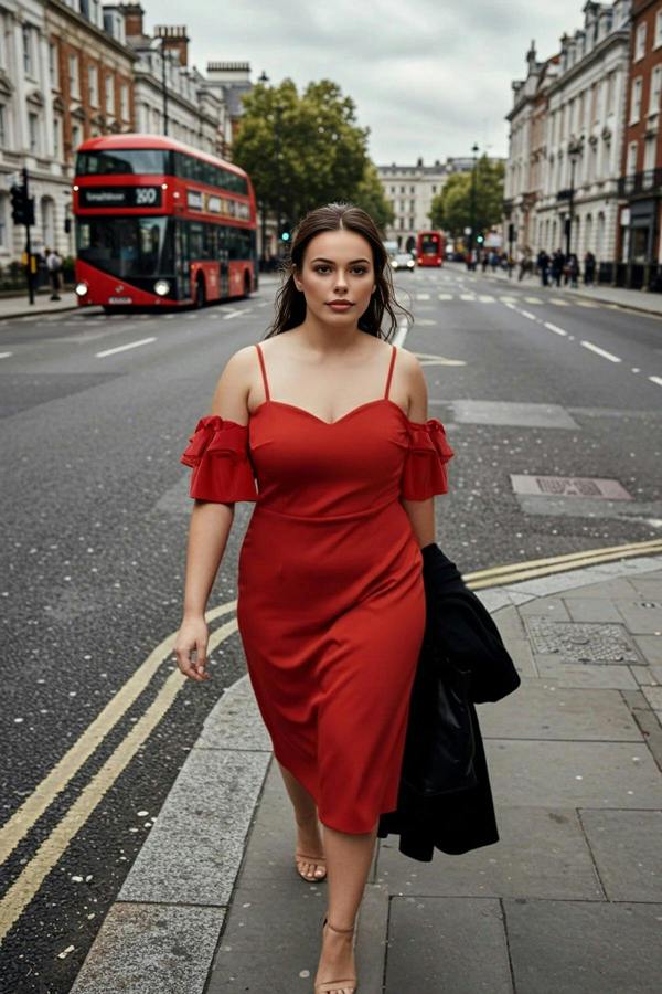 WOVCOR Body-Fitting Plus Size Evening Dress