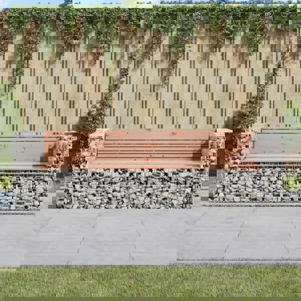Berkfield Garden Bench Gabion Design 244x71x65.5 cm Solid Wood Douglas
