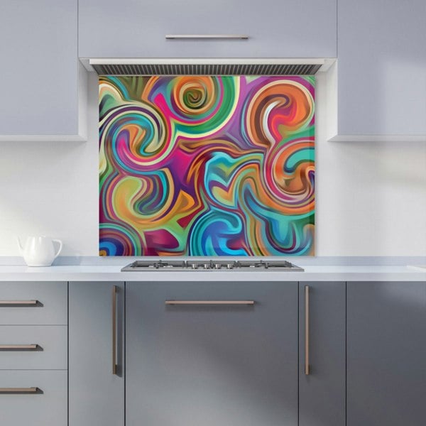 Warren Reed - Designer Colourful Wave Pattern Kitchen Splashback