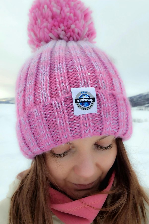 SuperBobble Swimzi Gradient Rib Knit Hat - Rose Pinks