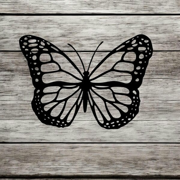 EDH Door Hardware Black Metal Butterfly Silhouette Wall Art – 24 x 38 CM | Elegant Metal Butterfly Wall Décor for Indoor & Outdoor