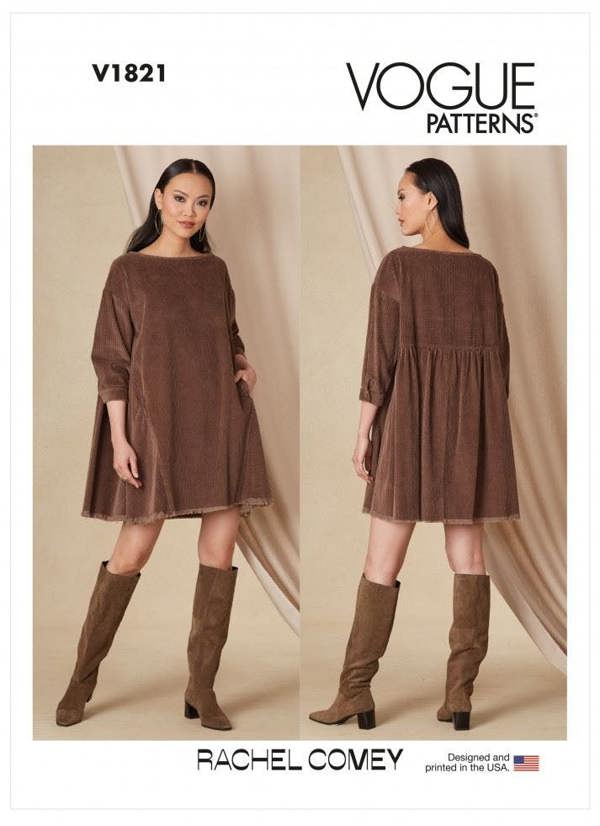 Vogue Sewing Pattern 1821, Dresses for Women, A (XS-S-M-L-XL-XXL) - Easy