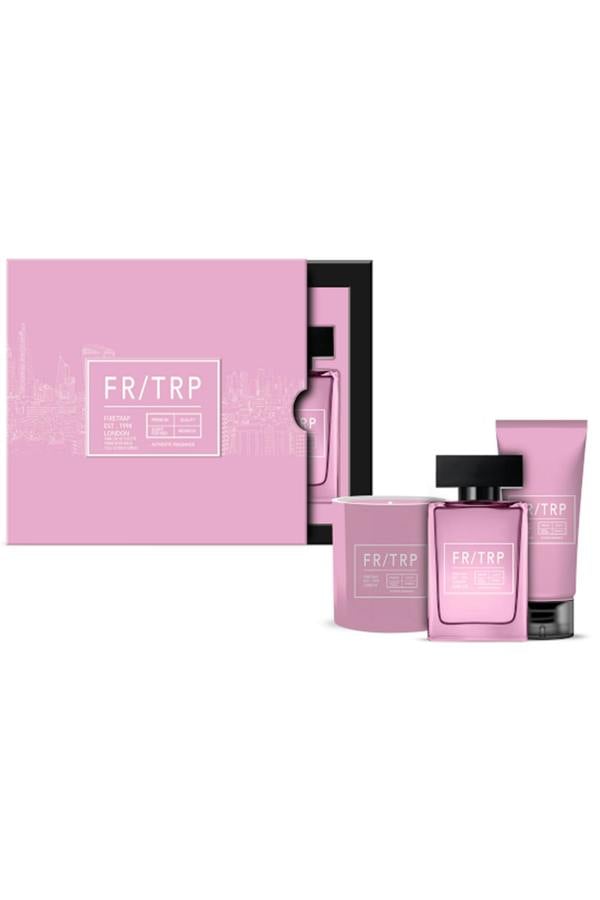 Firetrap Her Eau de Toilette Spray 50ml Body Wash 100ml, Scented Candle 160g Firetrap