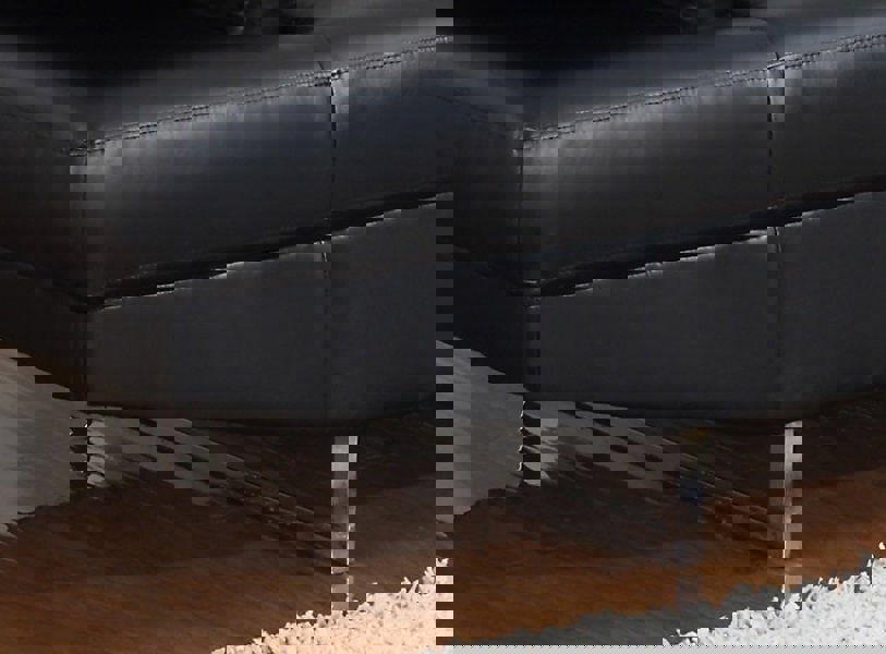 SQUAREBOXX Fidenza Leather Corner Sofa in Black