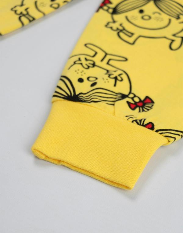 Vanilla Underground Mr. Men & Little Miss Girls Yellow Sunshine Long Sleeve Long Leg Pyjama Set