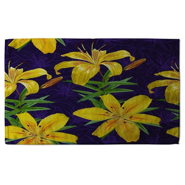 Benjamin Tate Design Yellow lily flowers (Bath Towel)