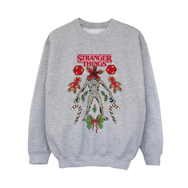 Netflix Boys Stranger Things Christmas Demogorgon Sweatshirt - Sports Grey