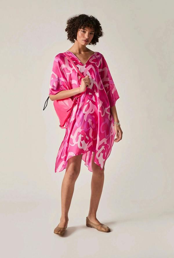 James Lakeland Pink Heart Print Kaftan
