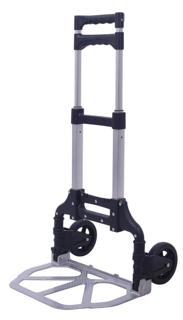 Workhorse Mini Compact Folding Sack Truck - Telescopic Handle with 2 Solid Tyres, 60kg Capacity