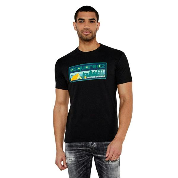 DSquared2 Mens Adventure Is Calling T-Shirt - Black - 