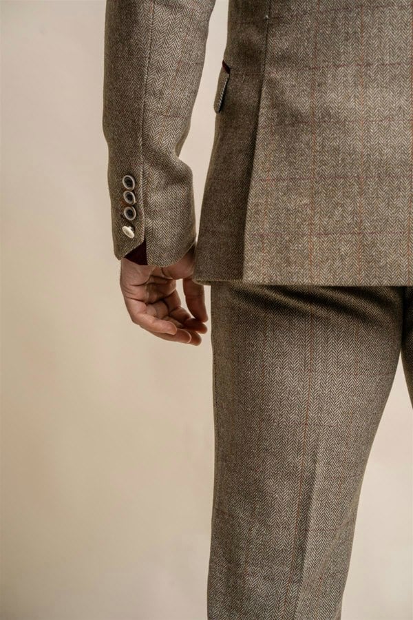 Gastson sage tweed blazer back detail