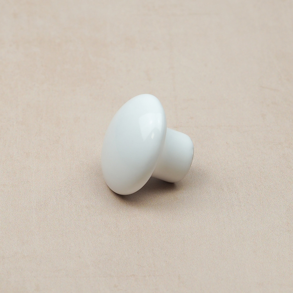 Handle & Home 36mm White Ceramic Mushroom Knob