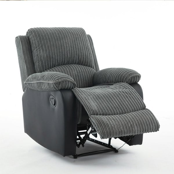 Furniture One Manual Reclining Sofa Set, Corduroy Fabric Recliner Sectional Sofa Suite-Adjustable Backrest and Footrest, Jumbo Cord Fabric Recliner